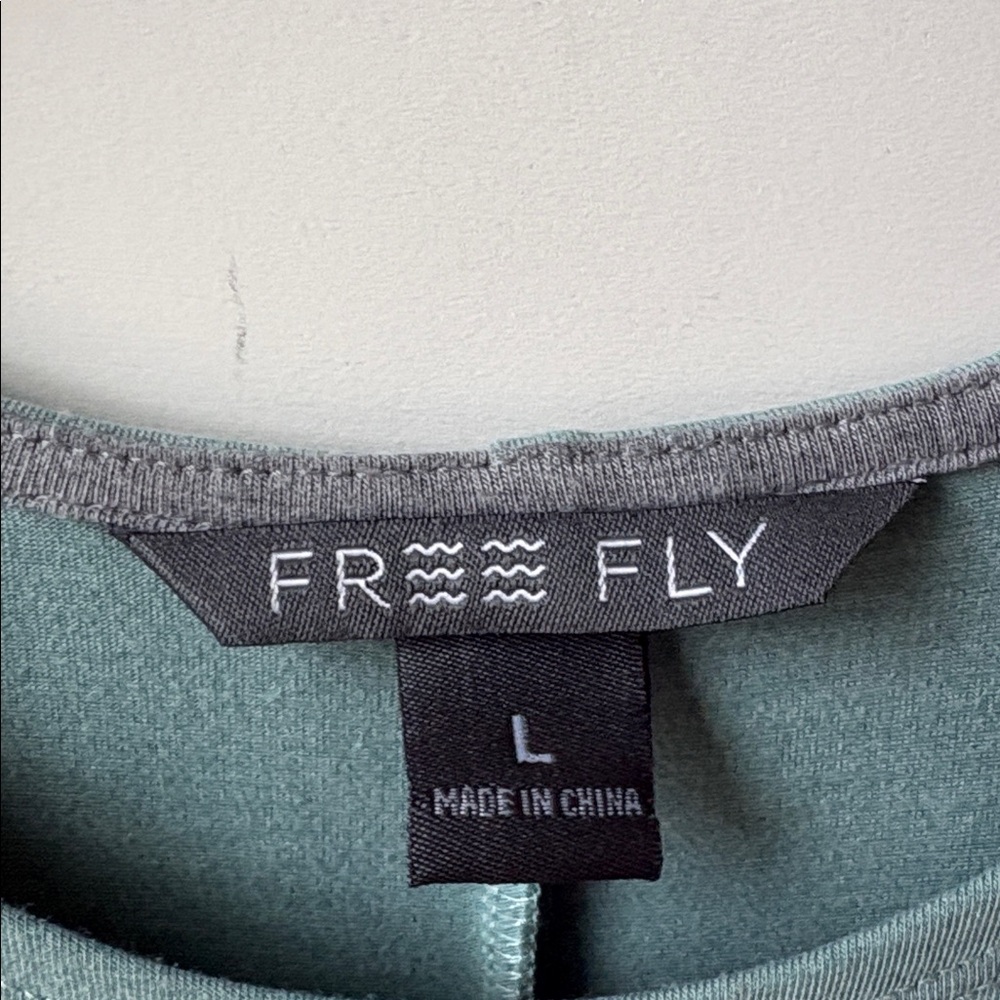 Free Fly Bamboo Flex Dress Heather Coastal Sage Athleisure Travel Stretch Size L - Picture 2 of 7